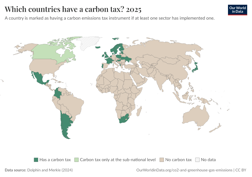 A thumbnail of the "Which countries have a carbon tax?" chart