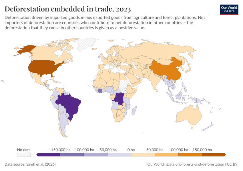 A thumbnail of the "Deforestation embedded in trade" chart