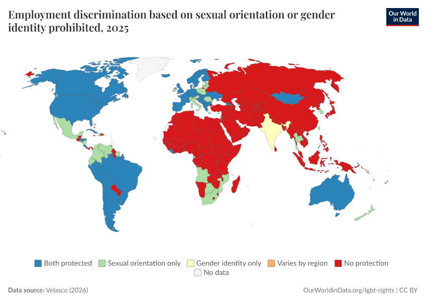A thumbnail of the "Employment discrimination based on sexual orientation or gender identity prohibited" chart