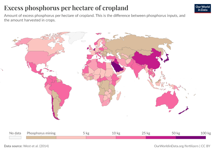 A thumbnail of the "Excess phosphorus per hectare of cropland" chart