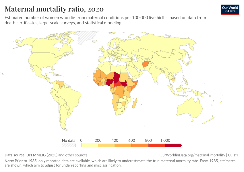 A thumbnail of the "Maternal mortality ratio" chart