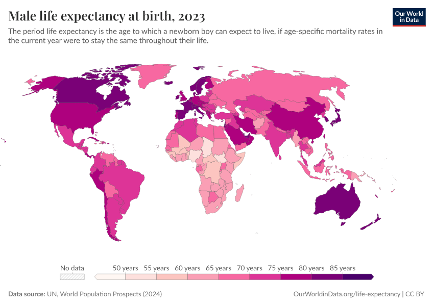 A thumbnail of the "Male life expectancy at birth" chart