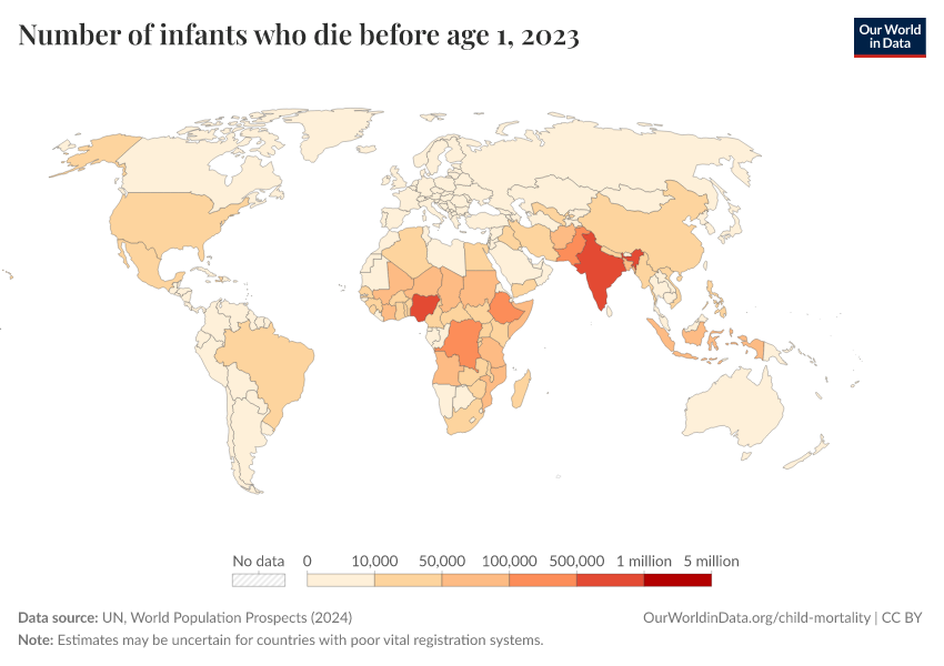 A thumbnail of the "Number of infants who die before age 1" chart