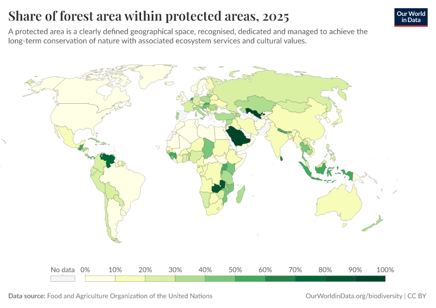 A thumbnail of the "Share of forest area within protected areas" chart