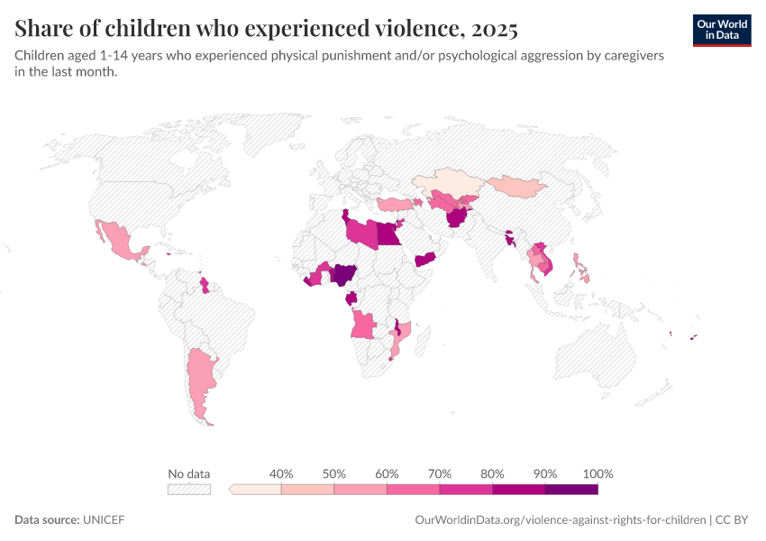 A thumbnail of the "Share of children who experienced violence" chart