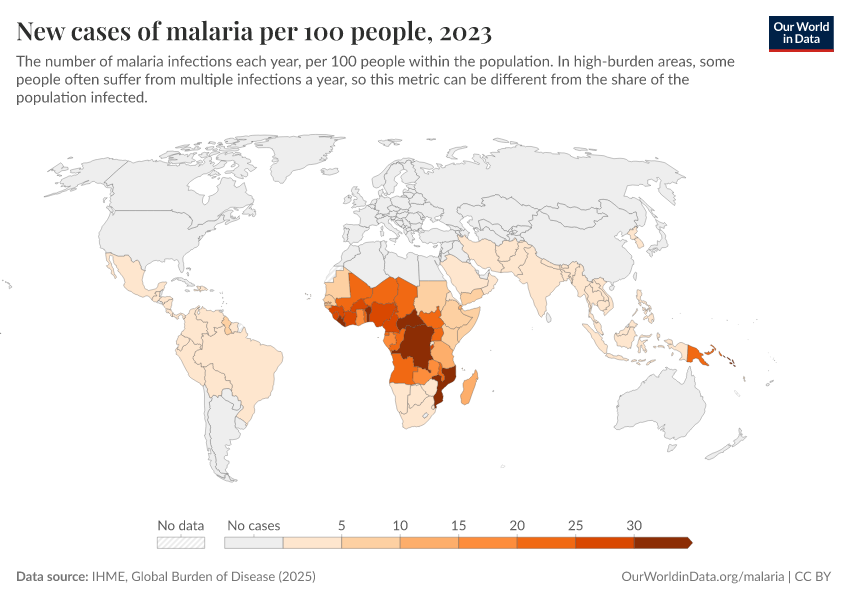 A thumbnail of the "Share of the population infected with malaria each year" chart