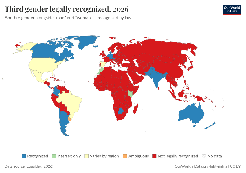 A thumbnail of the "Third gender legally recognized" chart